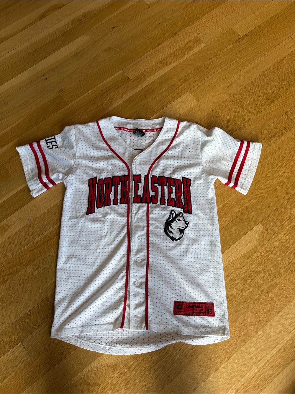 Northeastern White & Red Kids Baseball Jersey